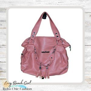 Lovely Large Peach Vegan Leather Bag
